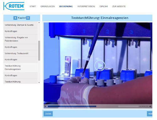 ROTEM E-Learning-Plattform Screenshot