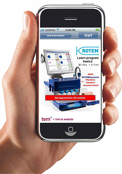 Smartphone mit ROTEMLearn App
